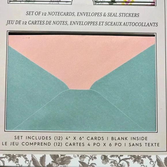 NEW Laura Ashley THANK YOU Notecards, Envelopes & Seal Stickers Set/12 - Picture 3 of 5